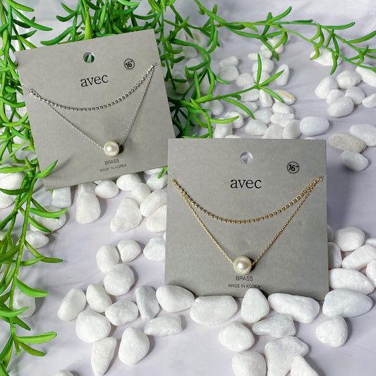 Layered Pearl And Shine Necklace-0
