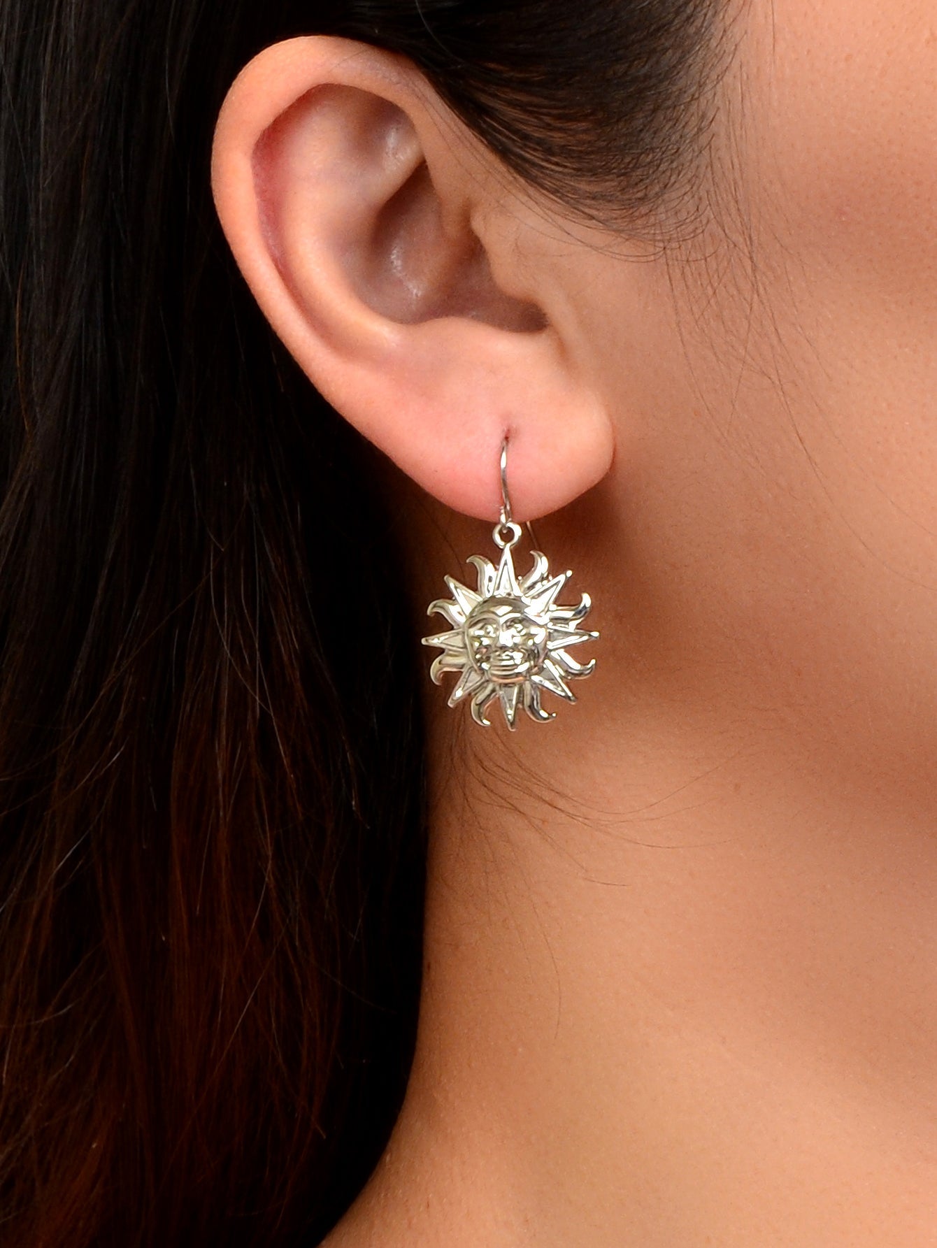 Gold Sun Drop Earrings