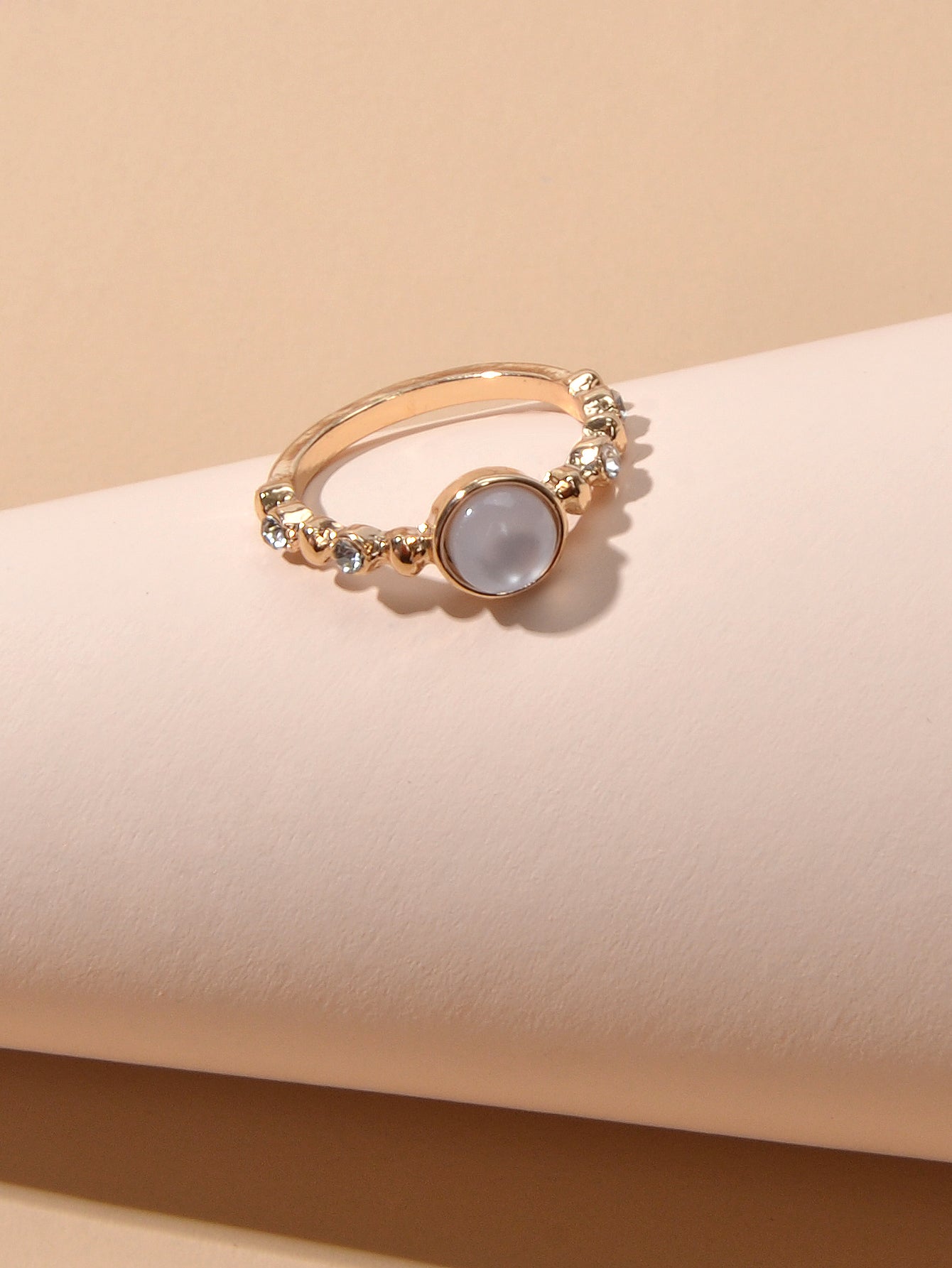 Rhinestone Opal Gold Ring