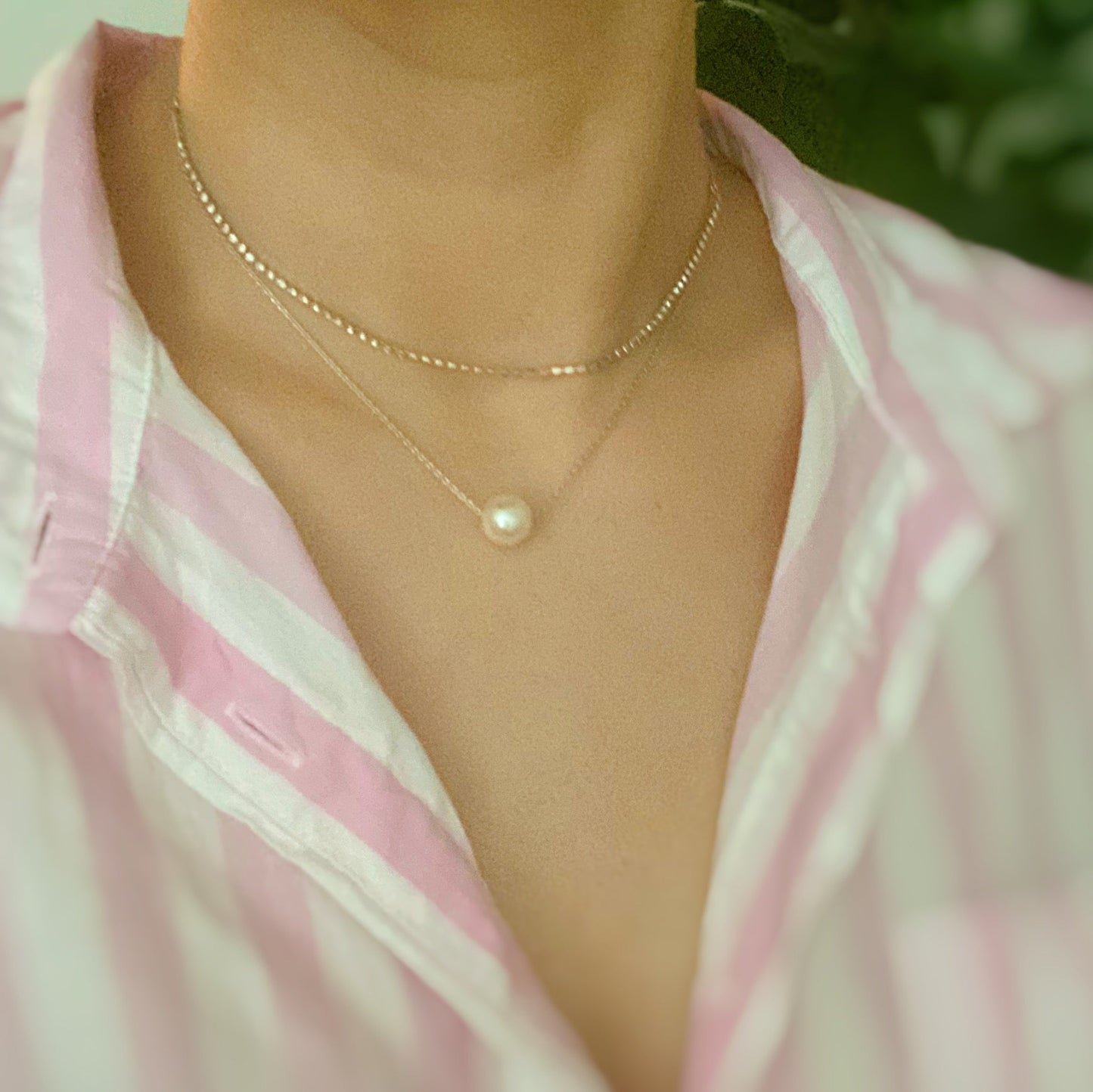 Layered Pearl And Shine Necklace-4
