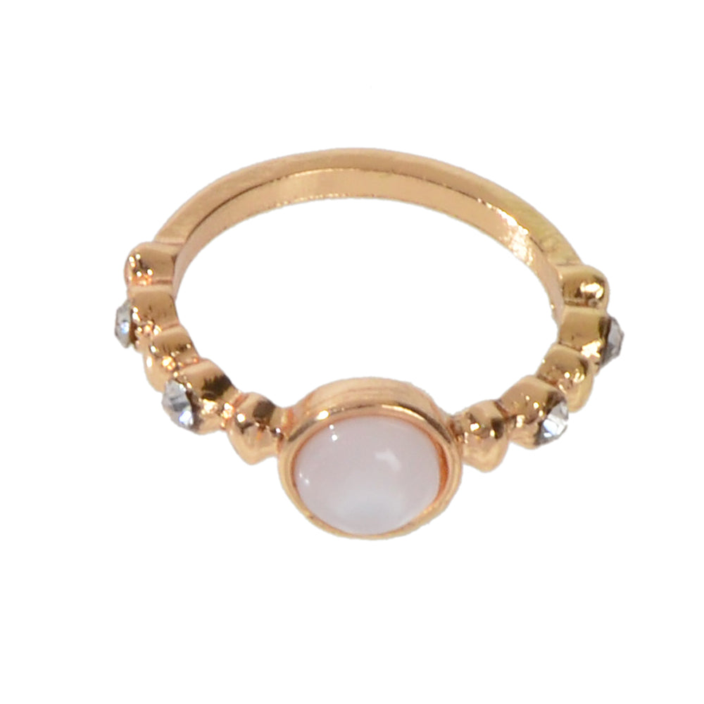 Rhinestone Opal Gold Ring
