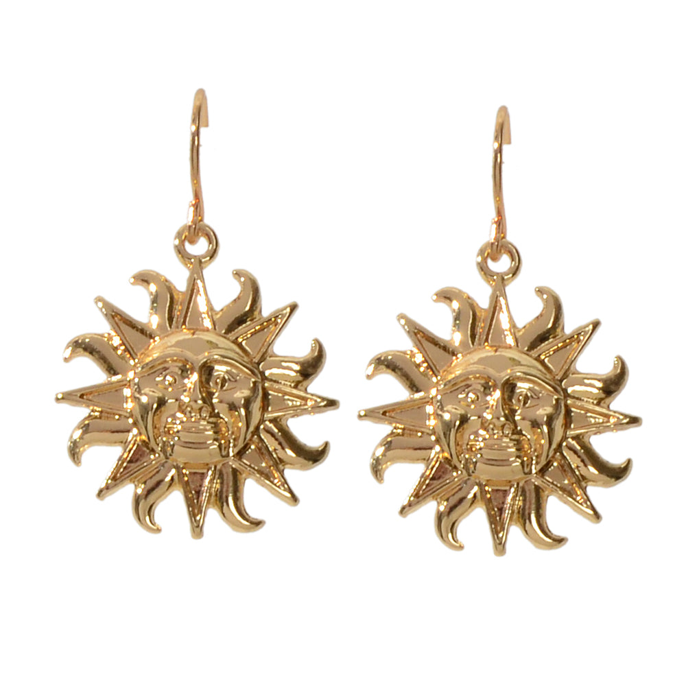 Gold Sun Drop Earrings